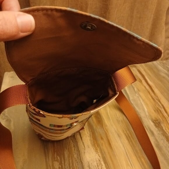 New Western Mini Pouch Sling Travel Bag Crossbody Deer Elk Tribal Sarape stripe - Picture 4 of 16